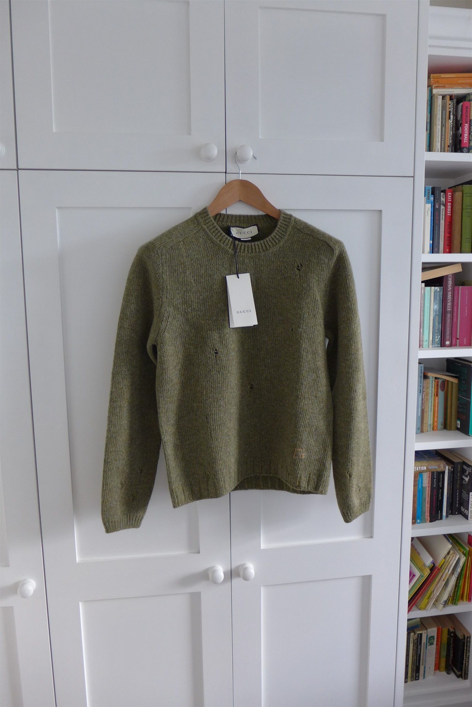 Gucci Gucci Distressed Sweater - Green Shetland Wool Size US S / EU 44-46 / 1 - 7 Thumbnail