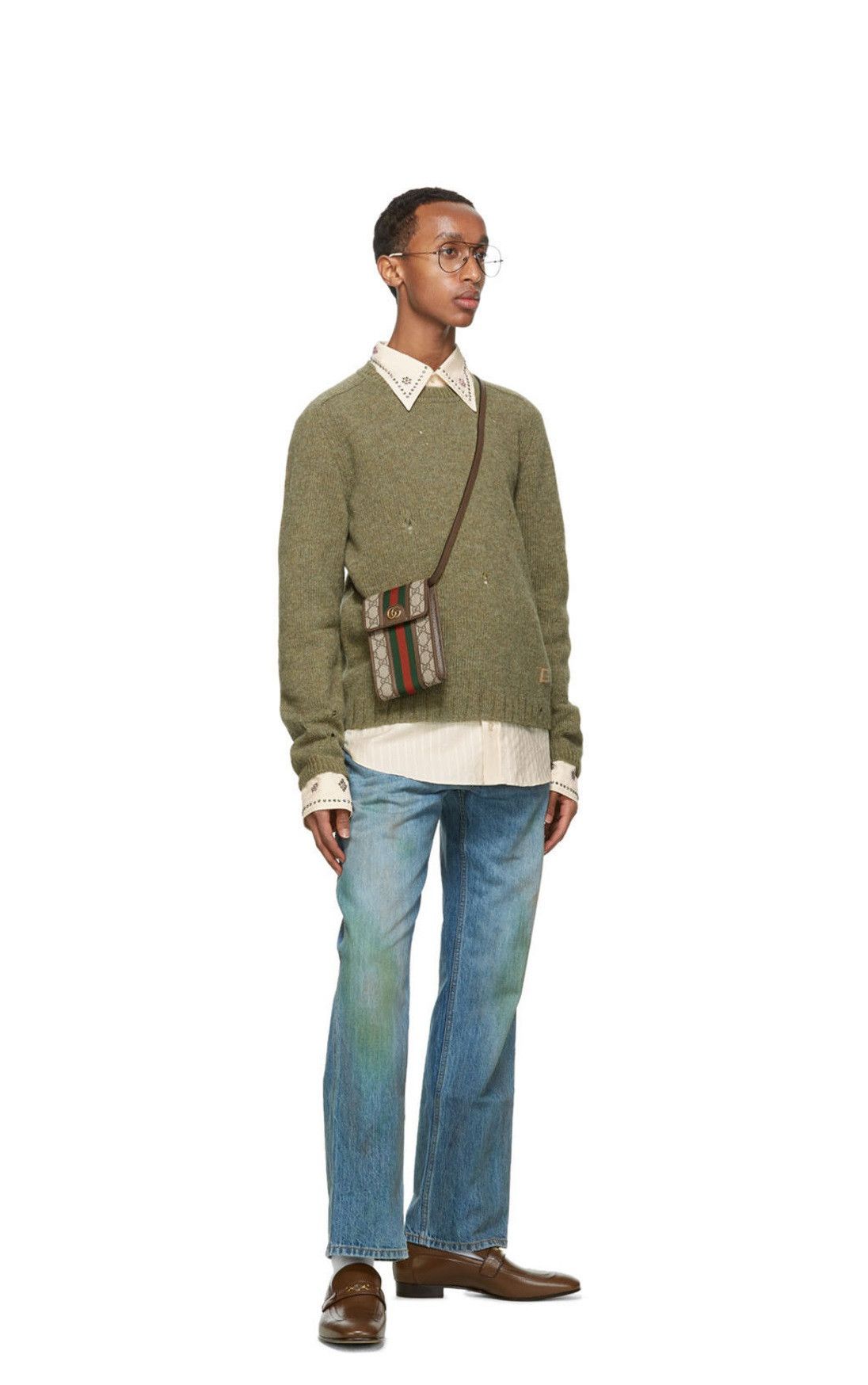 Gucci Gucci Distressed Sweater - Green Shetland Wool Size US S / EU 44-46 / 1 - 3 Thumbnail