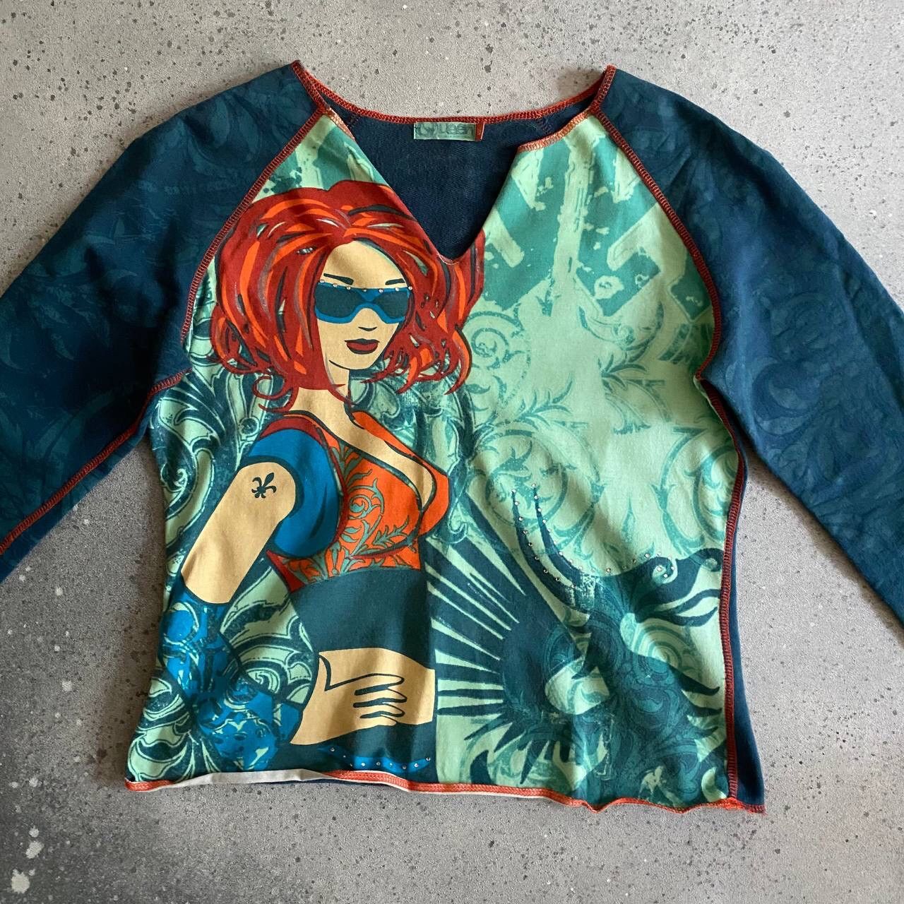 20471120 × Hysteric Glamour Amazing Long Sleeve Top (JPG Jean Paul Gaultier Style) Size XS / US 0-2 / IT 36-38 - 2 Thumbnail