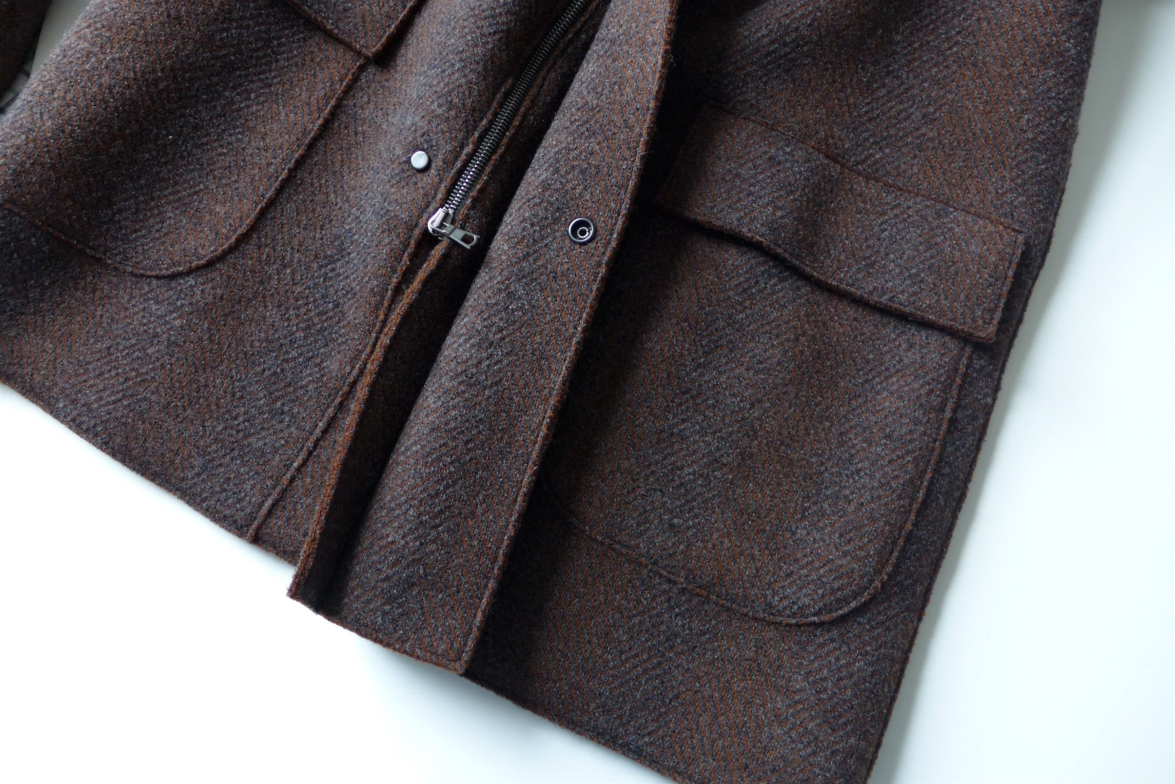 Harris Wharf London Harris Wharf Country Jacket - Tobacco Herringbone Wool Size US M / EU 48-50 / 2 - 7 Thumbnail