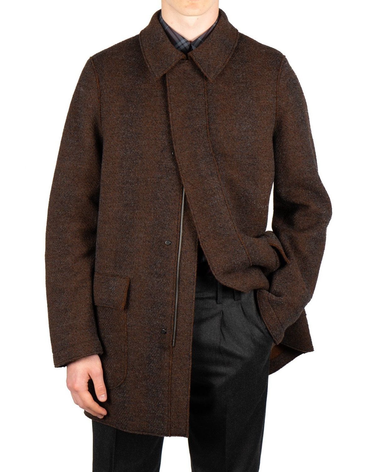 Harris Wharf London Harris Wharf Country Jacket - Tobacco Herringbone Wool Size US M / EU 48-50 / 2 - 1 Thumbnail