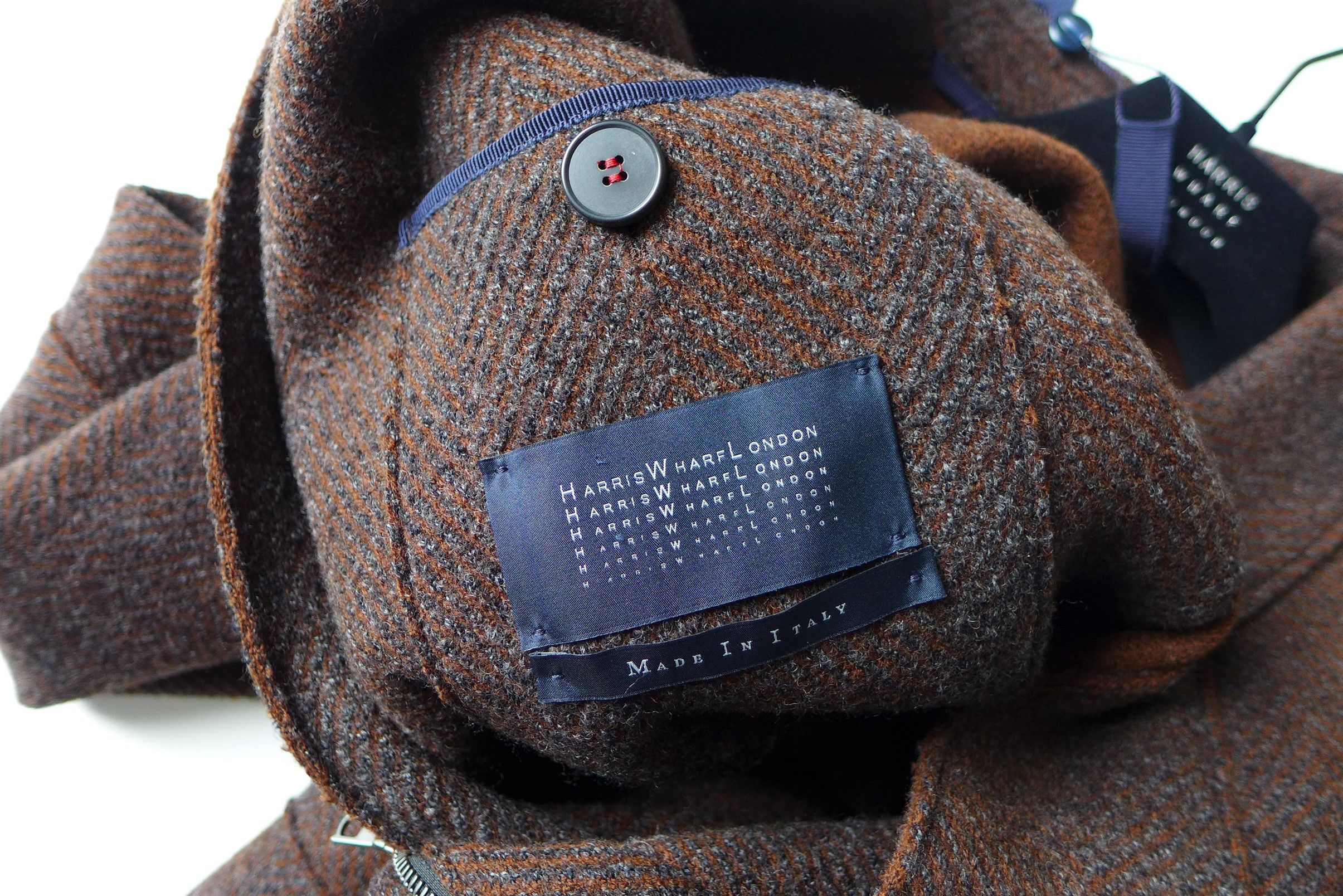 Harris Wharf London Harris Wharf Country Jacket - Tobacco Herringbone Wool Size US M / EU 48-50 / 2 - 9 Thumbnail