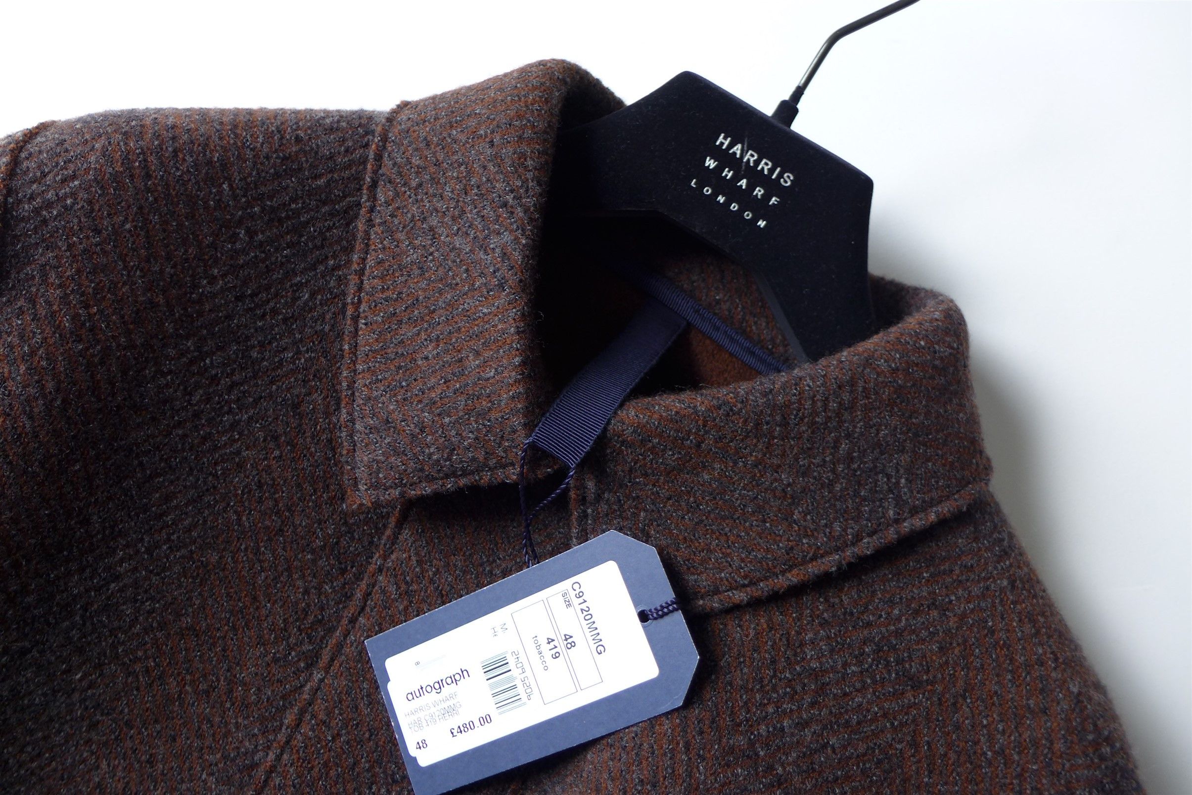 Harris Wharf London Harris Wharf Country Jacket - Tobacco Herringbone Wool Size US M / EU 48-50 / 2 - 5 Thumbnail