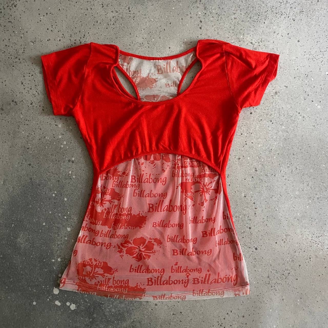Billabong × Vintage Y2K Billabong Glam Mesh Vintage T-Shirt Size S / US 4 / IT 40 - 2 Thumbnail