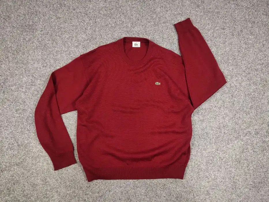 Lacoste Vintage 90's lacoste Crew neck Light Red Wool Sweater Size US L / EU 52-54 / 3 - 5 Thumbnail