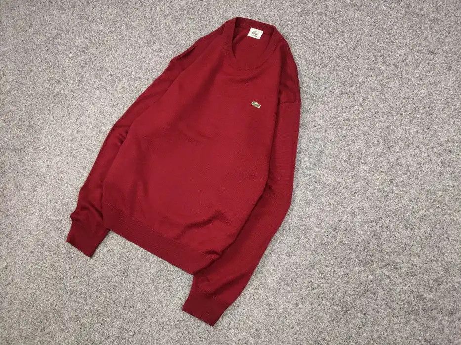Lacoste Vintage 90's lacoste Crew neck Light Red Wool Sweater Size US L / EU 52-54 / 3 - 2 Thumbnail