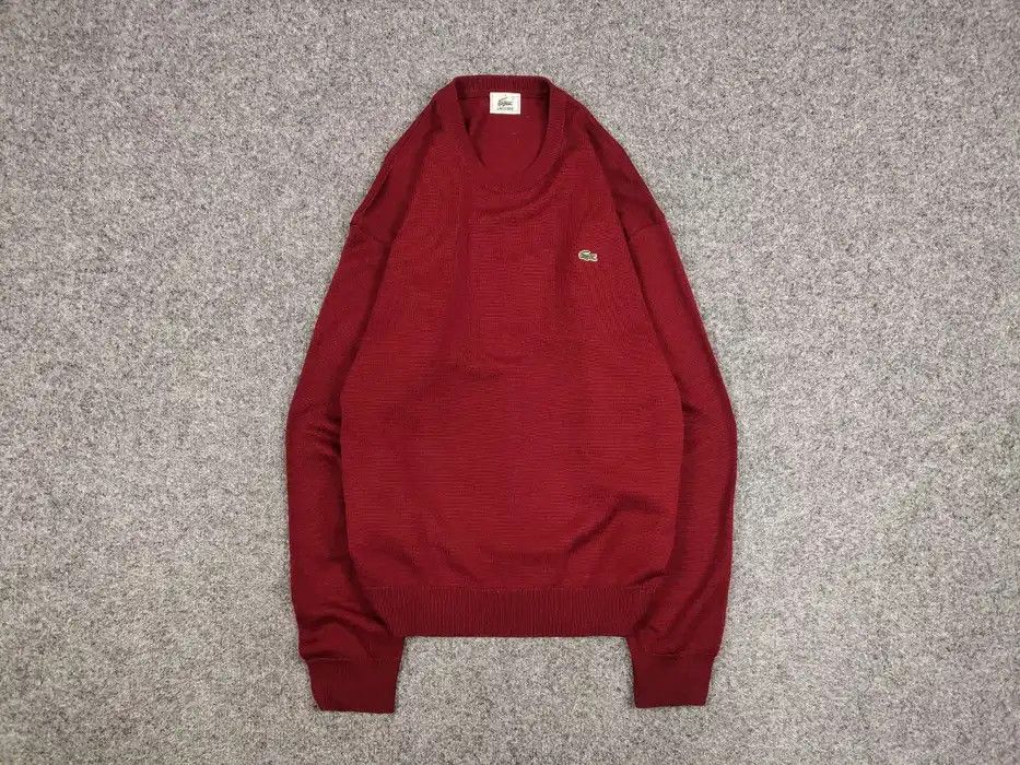 Lacoste Vintage 90's lacoste Crew neck Light Red Wool Sweater Size US L / EU 52-54 / 3 - 1 Thumbnail