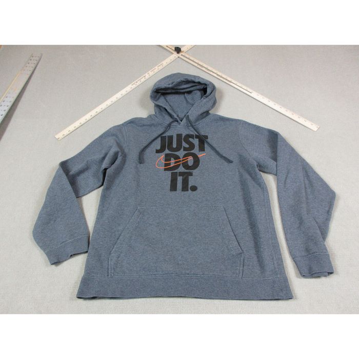 Nike Nike Hoodie Mens Medium Gray Black Orange Pullover Sweatshirt