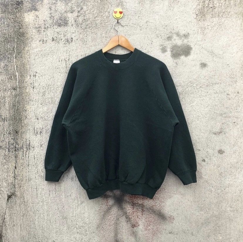 Vintage 90s sweatshirt plain dark green
