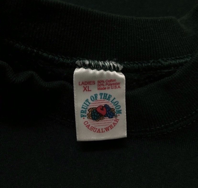 Fruit Of The Loom Vintage 90s sweatshirt plain dark green Size US XL / EU 56 / 4 - 3 Thumbnail