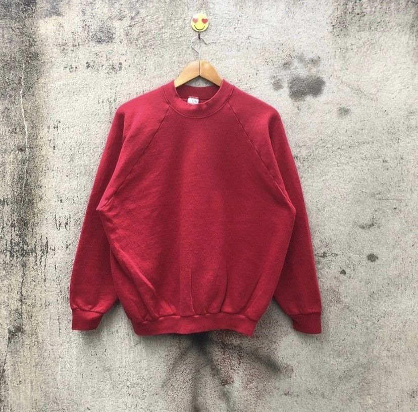 Fruit Of The Loom Vintage 90s plain sweatshirt pullover Size US XL / EU 56 / 4 - 1 Thumbnail