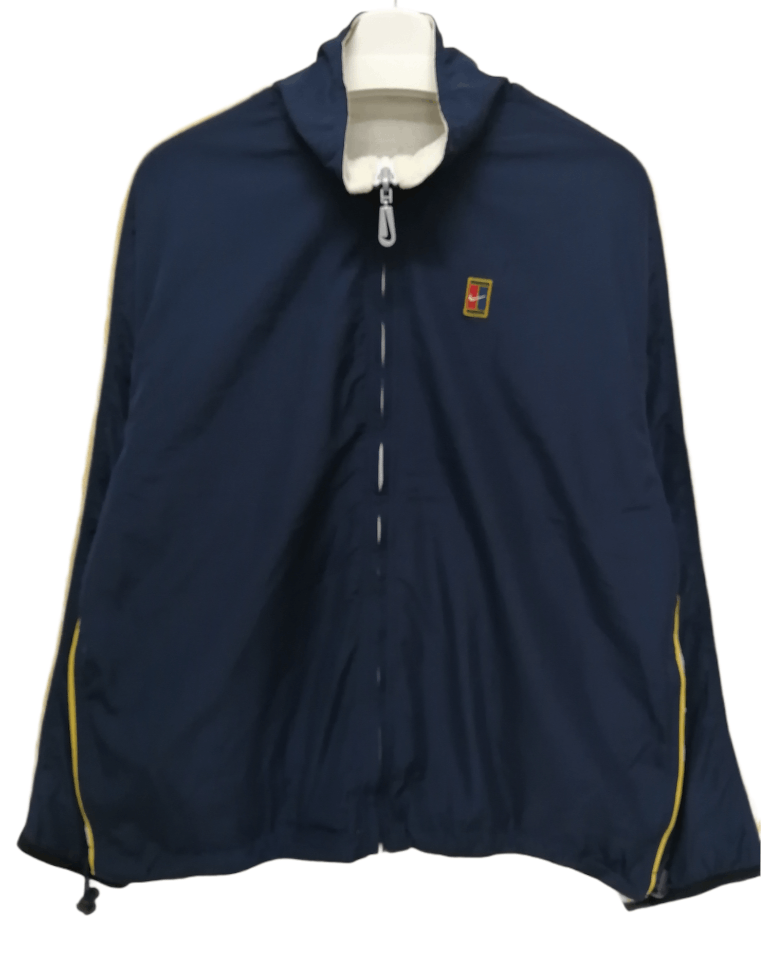 image of Andre Agassi x Nike Vintage 90's Nike Court Oversized Reversible Jacket in Dark Blue/White (Size Me