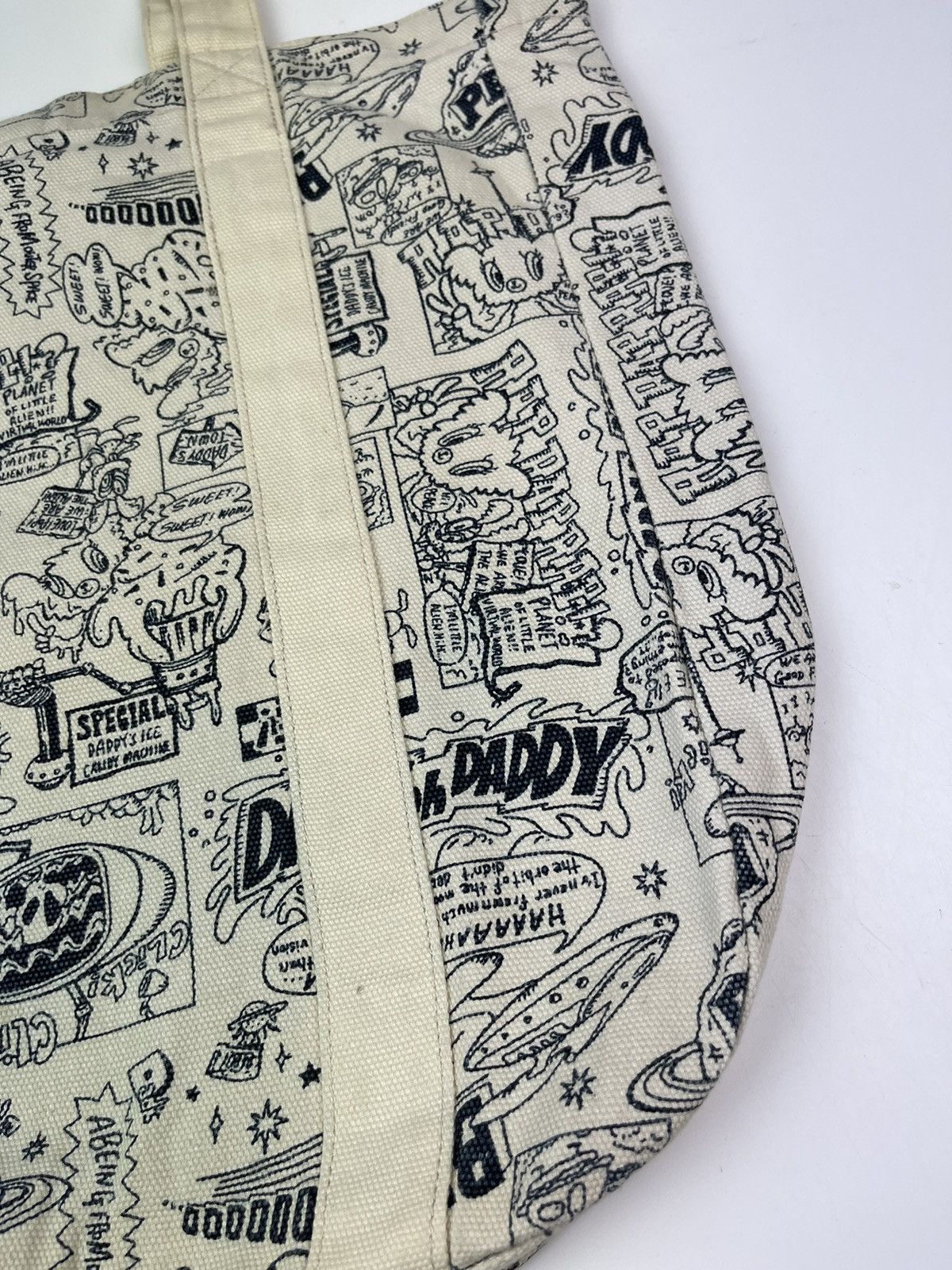 Japanese Brand Overprint Canvas Tote Bag Sling Bag Size ONE SIZE - 3 Thumbnail
