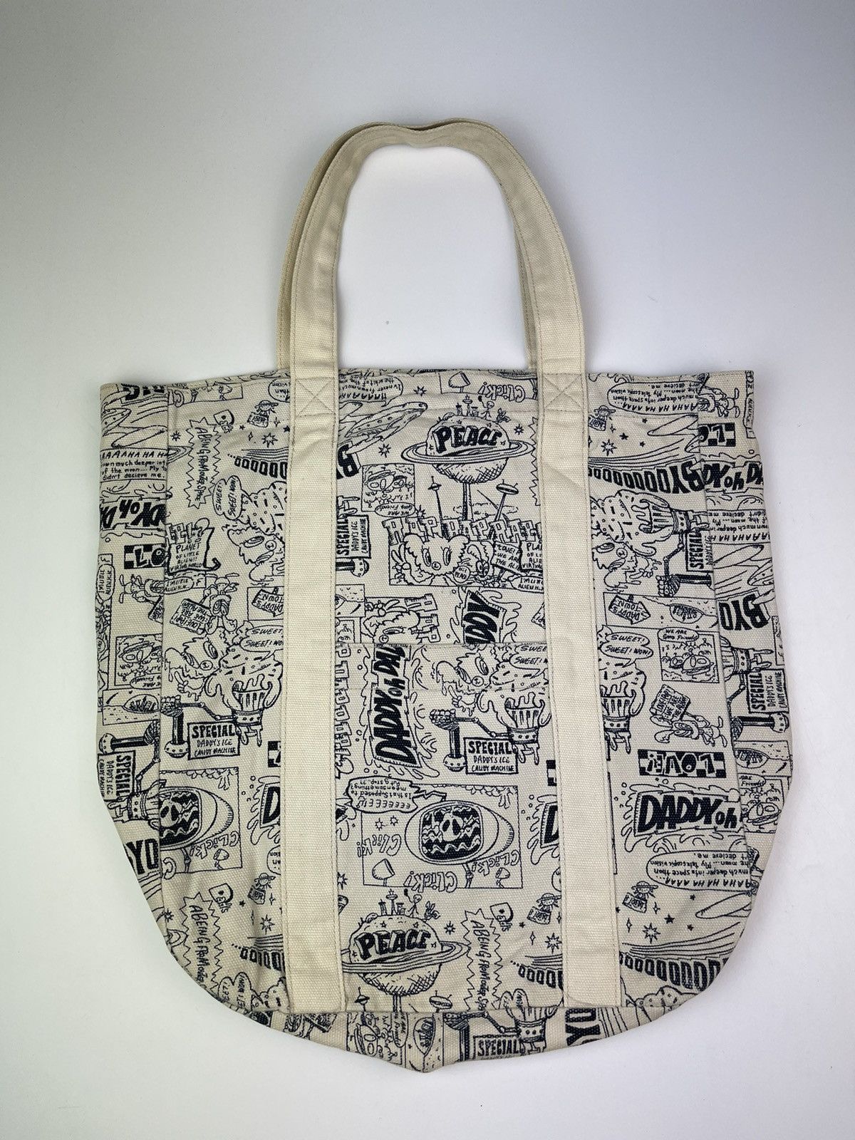 Japanese Brand Overprint Canvas Tote Bag Sling Bag Size ONE SIZE - 8 Thumbnail