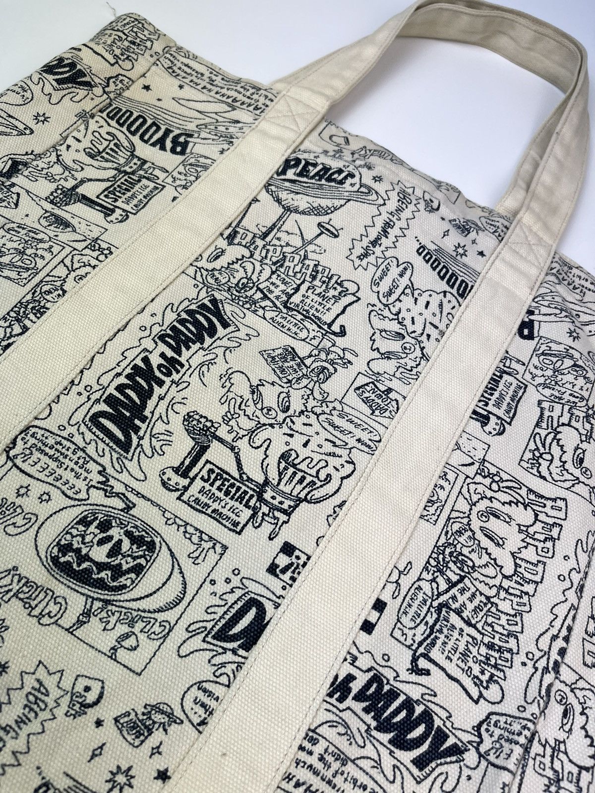 Japanese Brand Overprint Canvas Tote Bag Sling Bag Size ONE SIZE - 4 Thumbnail