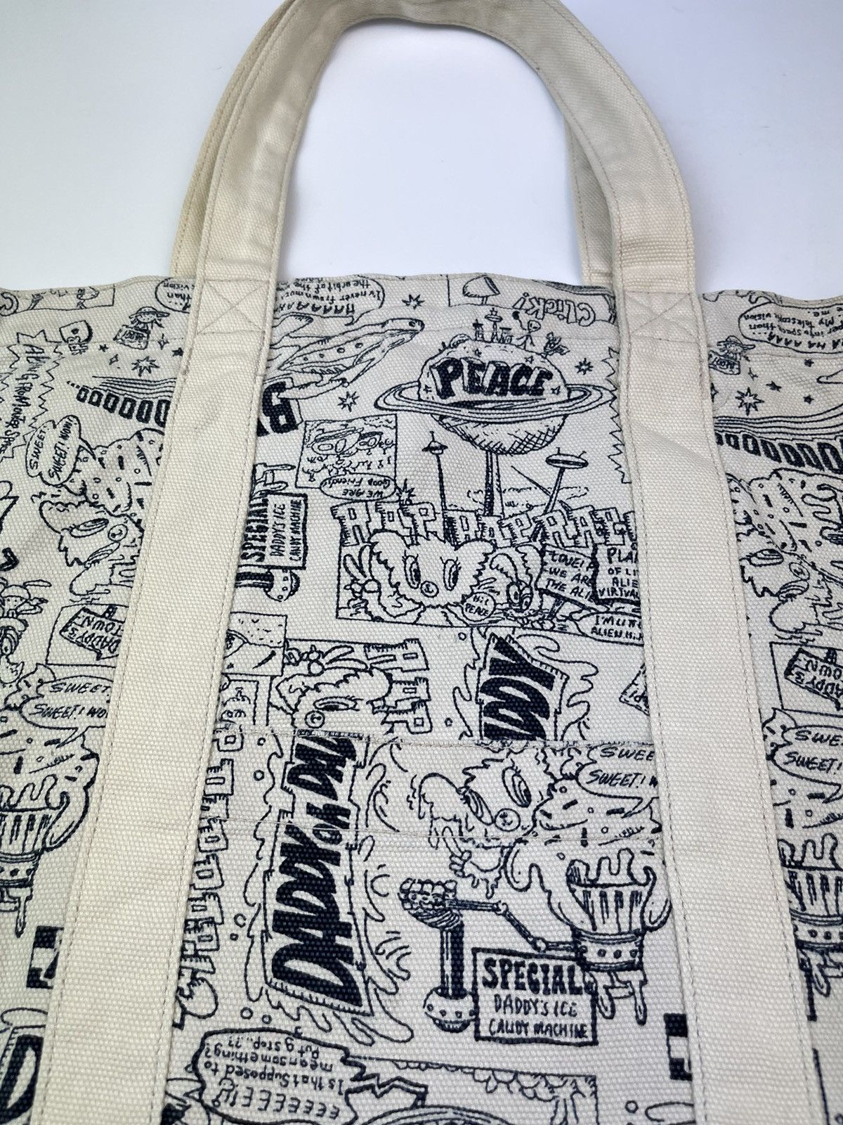 Japanese Brand Overprint Canvas Tote Bag Sling Bag Size ONE SIZE - 11 Thumbnail