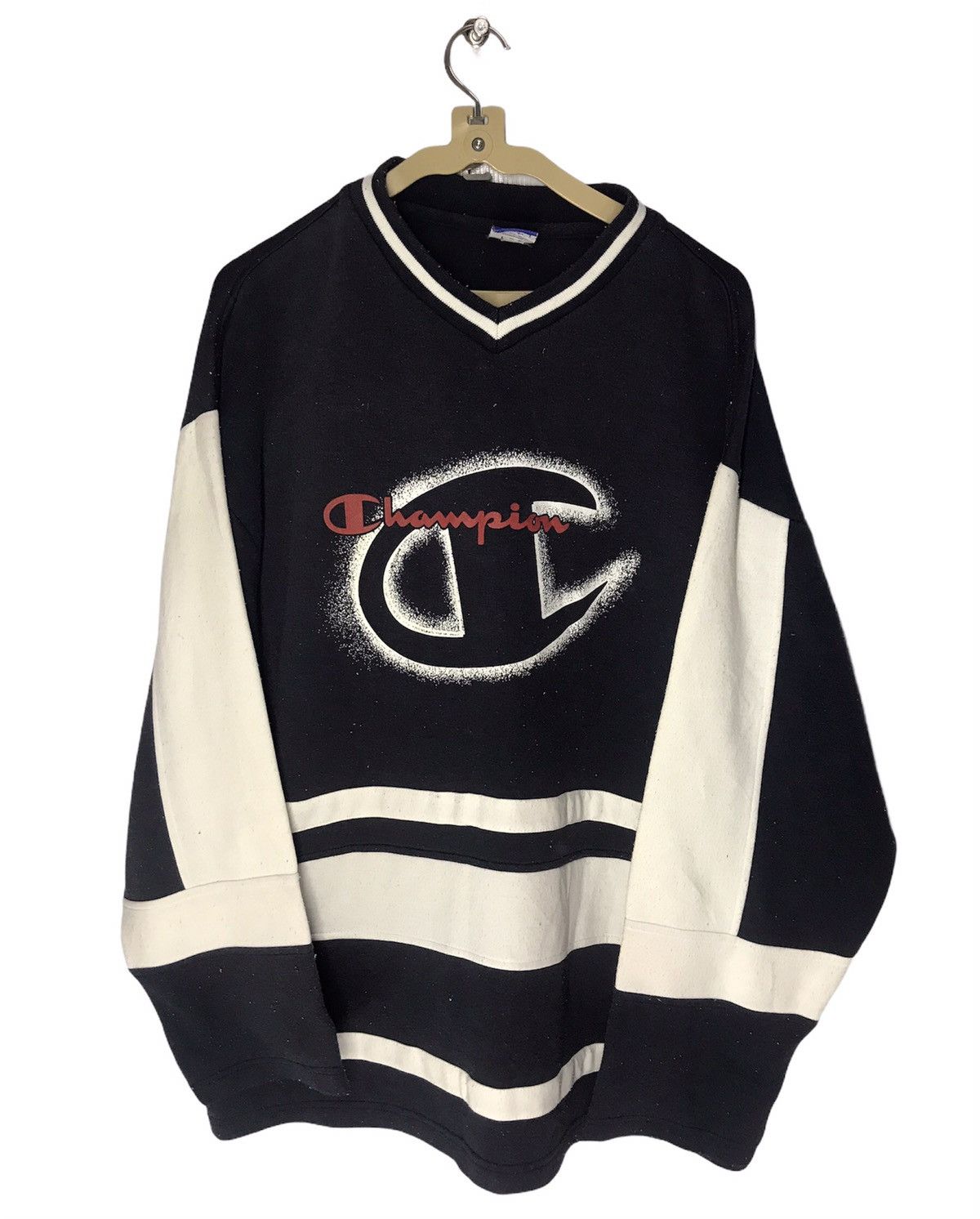 Champion × Vintage Vintage Champion vneck big logo sweatshirt Size US L / EU 52-54 / 3 - 1 Thumbnail