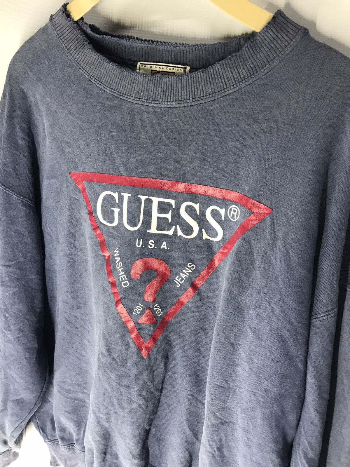Guess × Vintage Vintage guess crewneck distressed sweatshirt Size US M / EU 48-50 / 2 - 6 Thumbnail