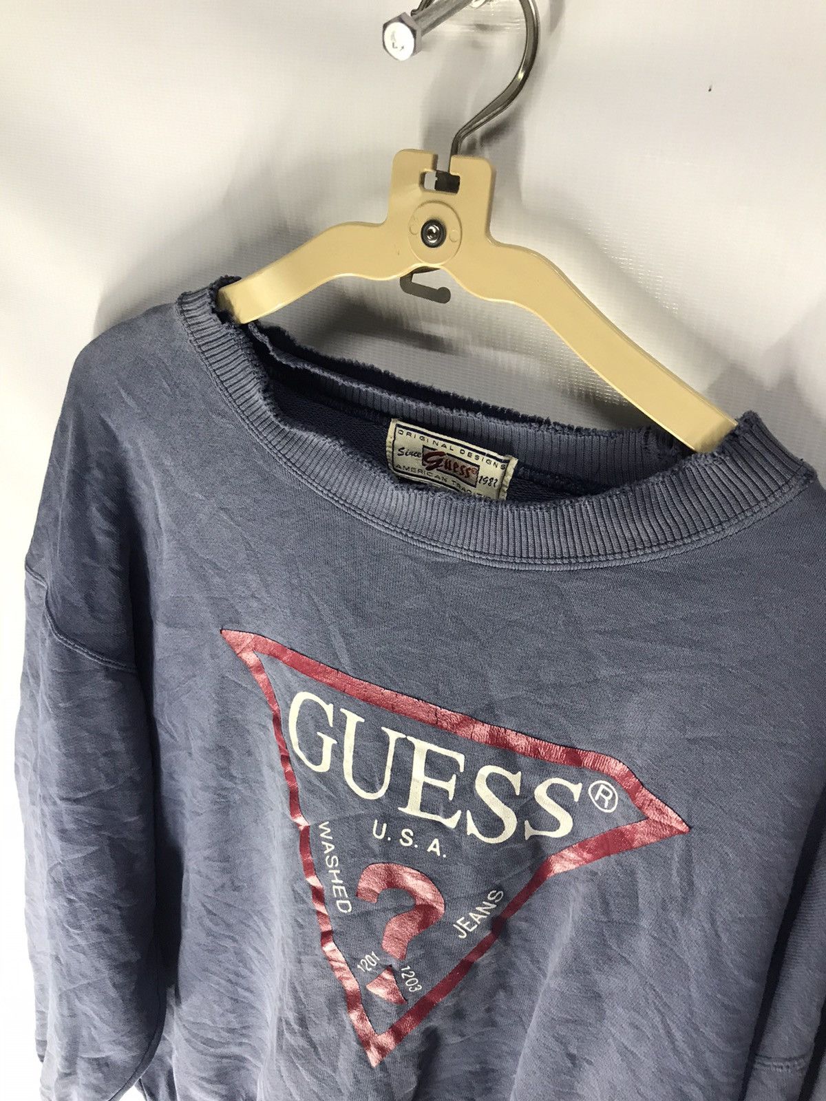 Guess × Vintage Vintage guess crewneck distressed sweatshirt Size US M / EU 48-50 / 2 - 5 Thumbnail