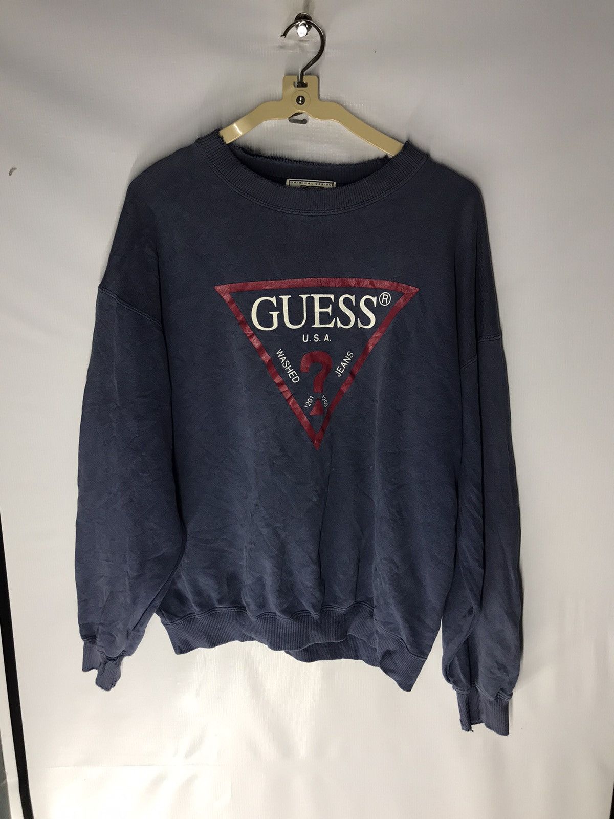 Guess × Vintage Vintage guess crewneck distressed sweatshirt Size US M / EU 48-50 / 2 - 7 Thumbnail