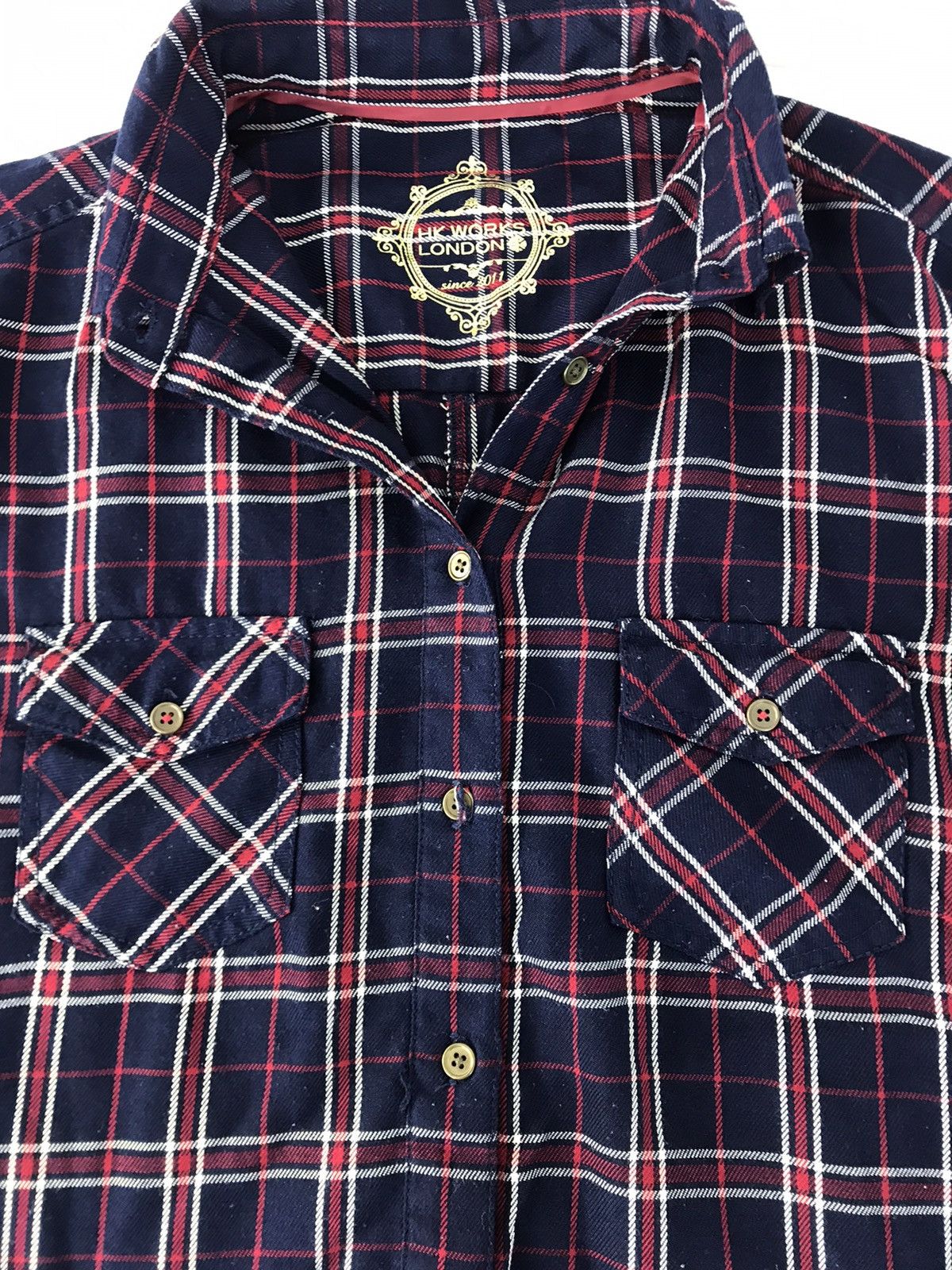 Flannel Flannel HK Work London Hiroko Koshino Shirt Plaid Check Size M / US 6-8 / IT 42-44 - 3 Thumbnail