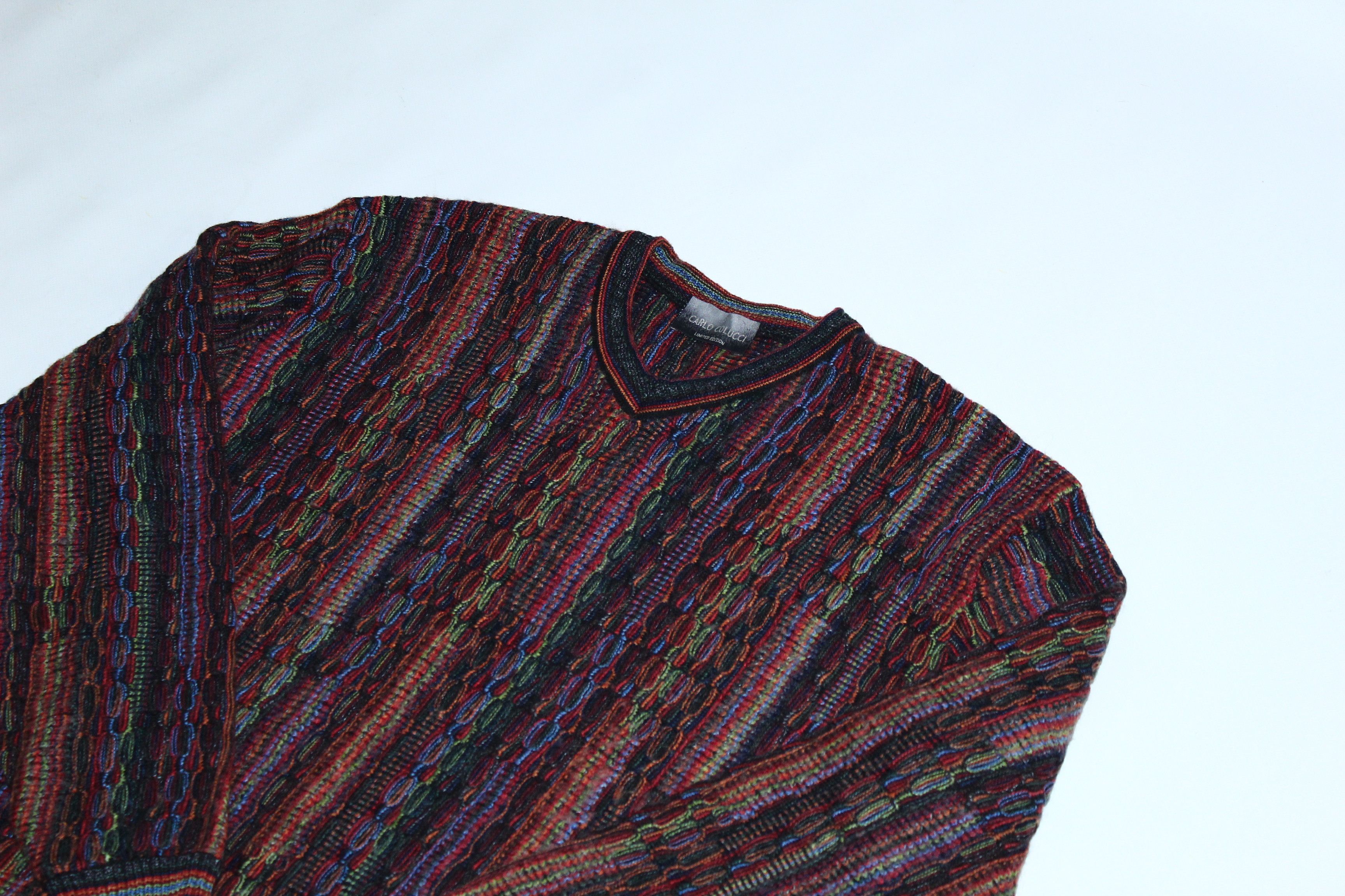 Carlo Colucci Carlo Colucci Coloured Cable Knit Crew Sweater. Coogi Style Size US XL / EU 56 / 4 - 4 Thumbnail