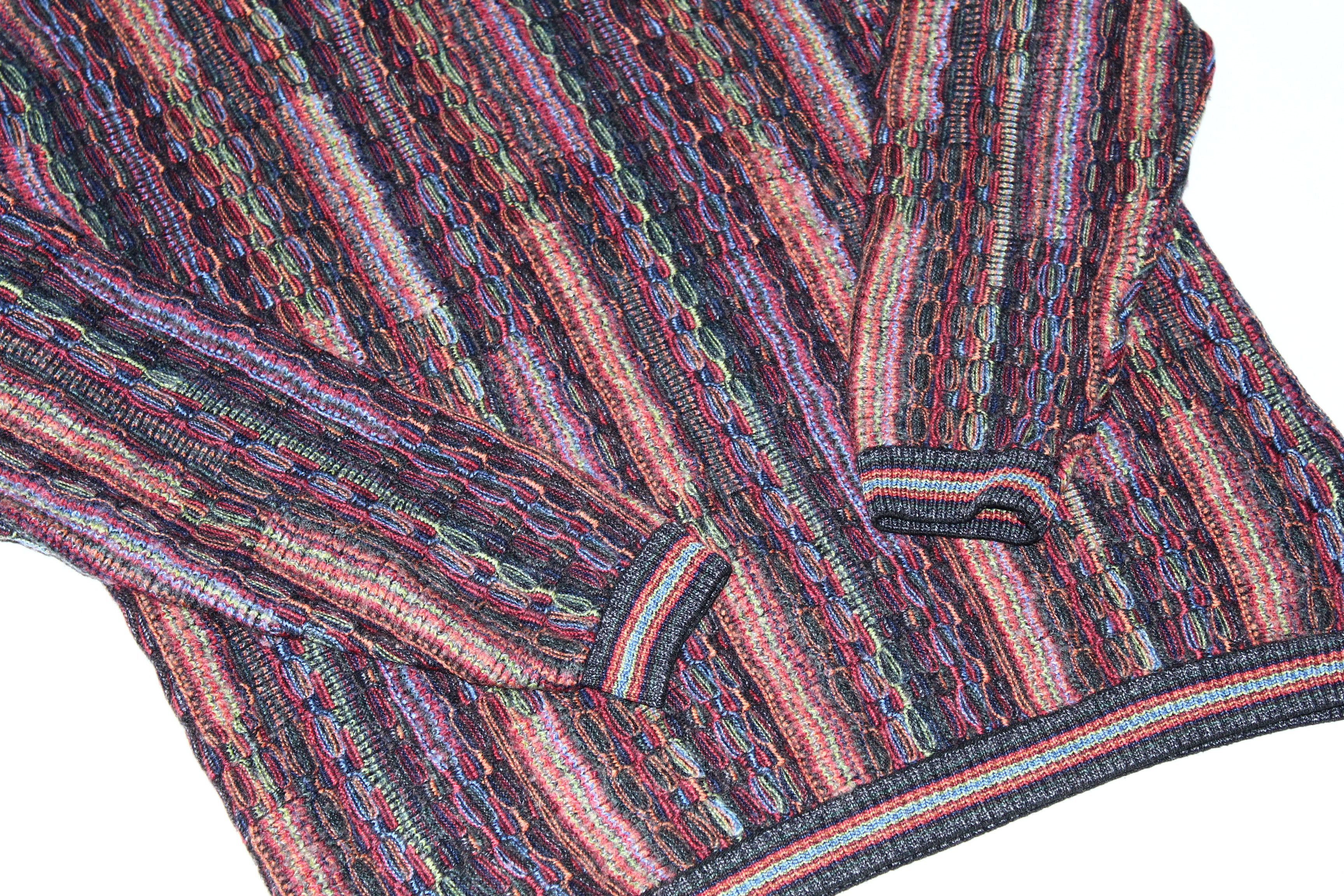 Carlo Colucci Carlo Colucci Coloured Cable Knit Crew Sweater. Coogi Style Size US XL / EU 56 / 4 - 5 Thumbnail