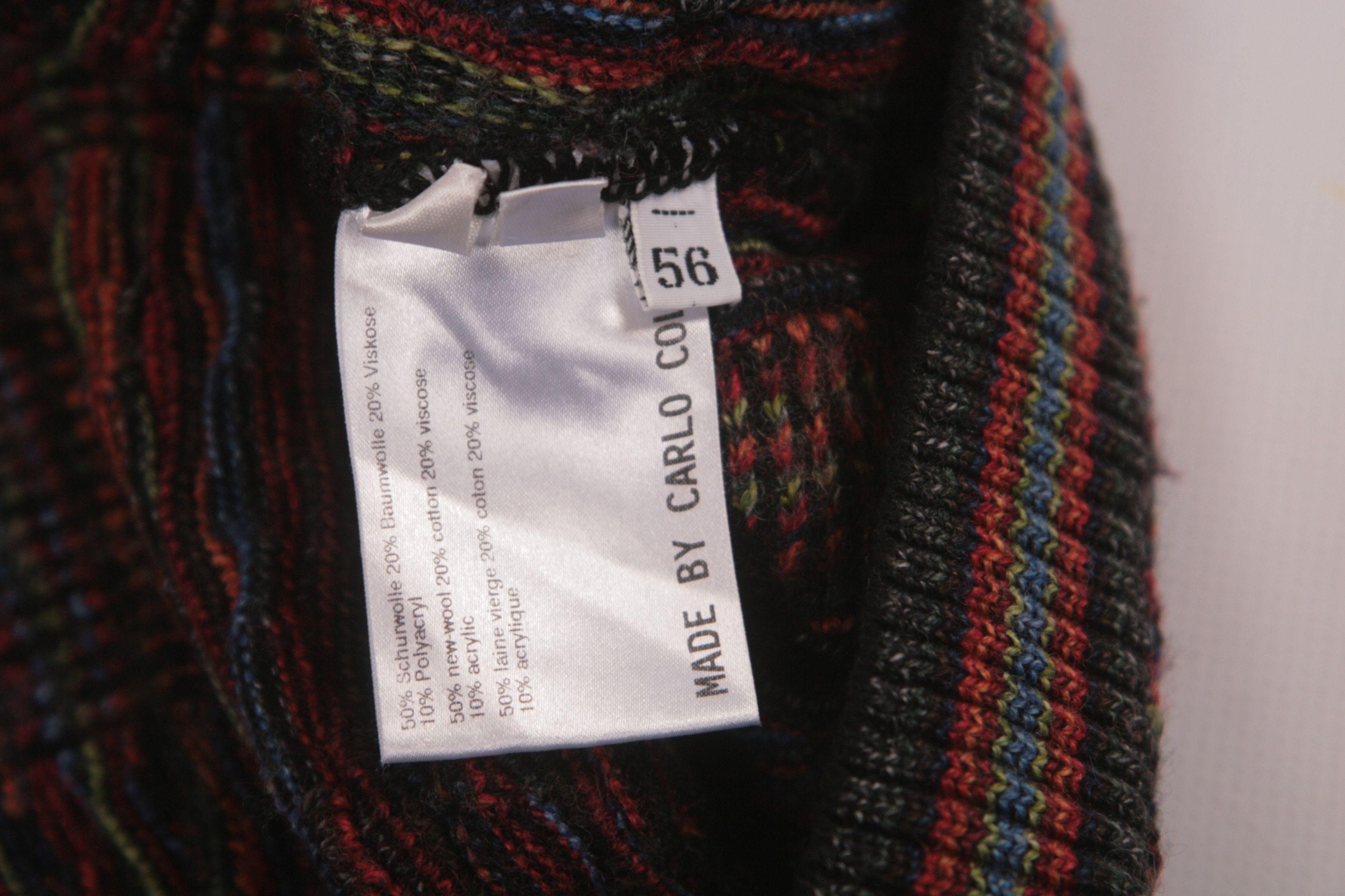 Carlo Colucci Carlo Colucci Coloured Cable Knit Crew Sweater. Coogi Style Size US XL / EU 56 / 4 - 8 Thumbnail