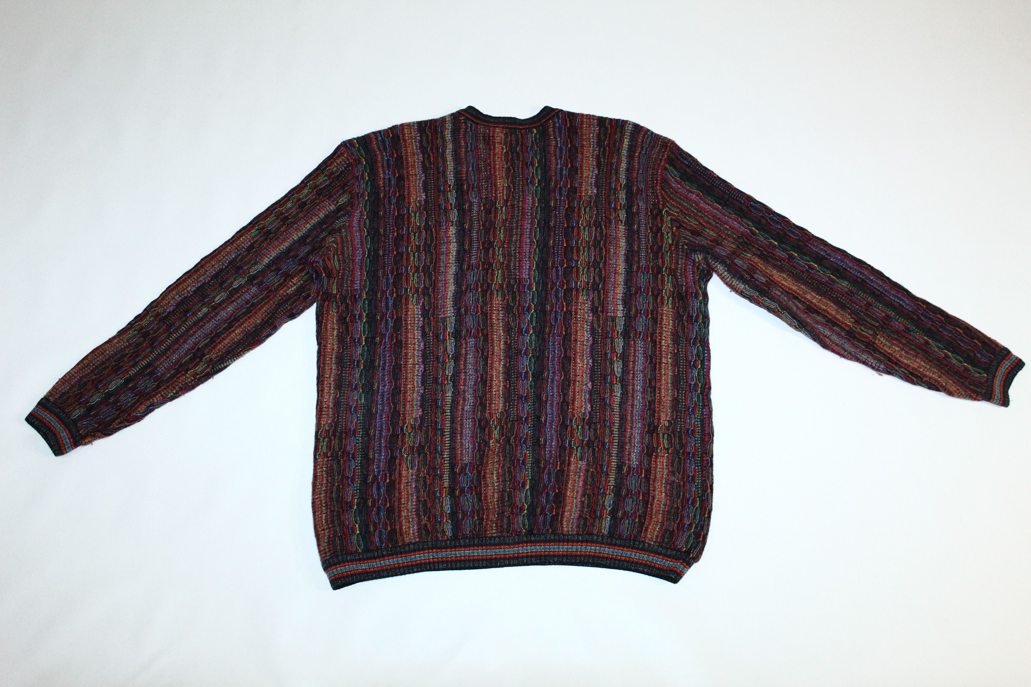 Carlo Colucci Carlo Colucci Coloured Cable Knit Crew Sweater. Coogi Style Size US XL / EU 56 / 4 - 6 Thumbnail