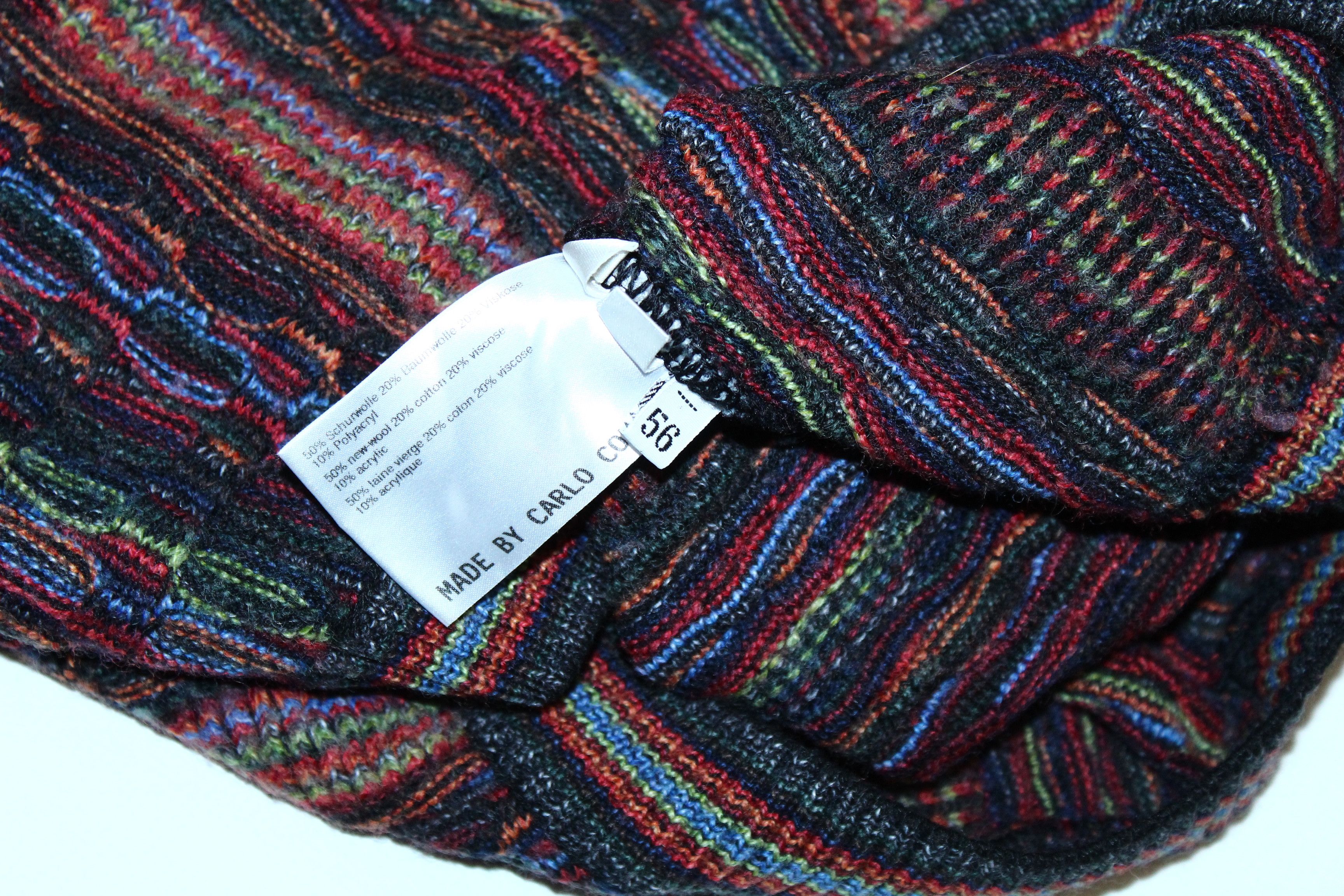 Carlo Colucci Carlo Colucci Coloured Cable Knit Crew Sweater. Coogi Style Size US XL / EU 56 / 4 - 7 Thumbnail