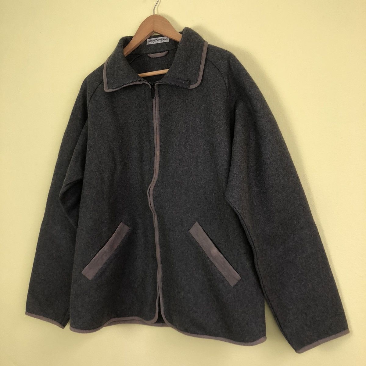 Emporio Armani 🔥VINTAGE WOOL ZIPPER JACKET EMPORIO ARMANI MADE IN ITALY Size US L / EU 52-54 / 3 - 2 Thumbnail