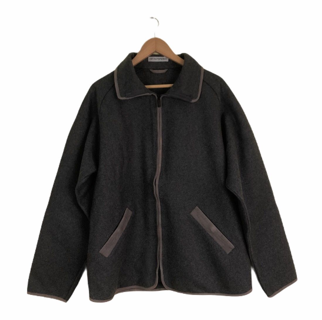 Emporio Armani 🔥VINTAGE WOOL ZIPPER JACKET EMPORIO ARMANI MADE IN ITALY Size US L / EU 52-54 / 3 - 1 Thumbnail