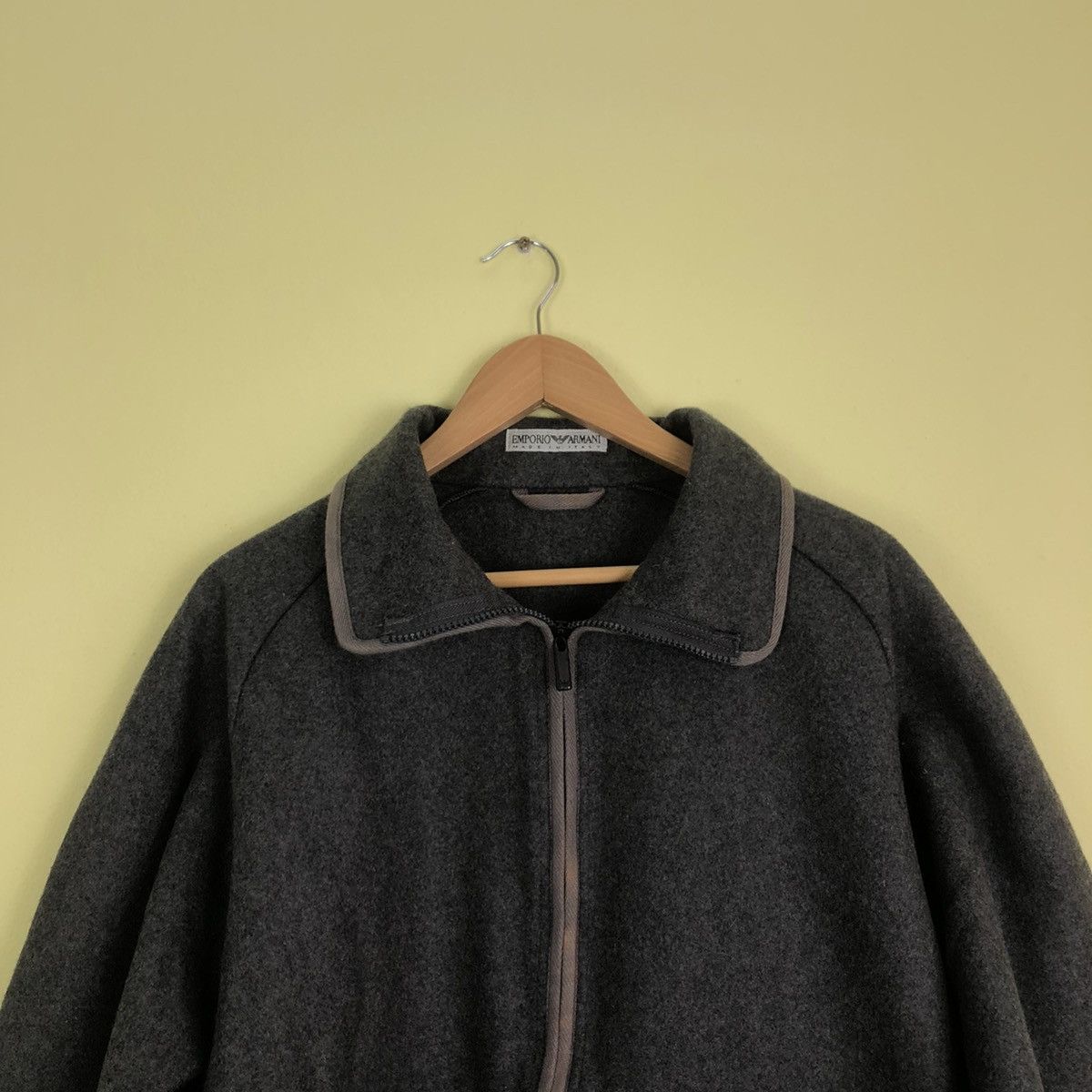 Emporio Armani 🔥VINTAGE WOOL ZIPPER JACKET EMPORIO ARMANI MADE IN ITALY Size US L / EU 52-54 / 3 - 3 Thumbnail