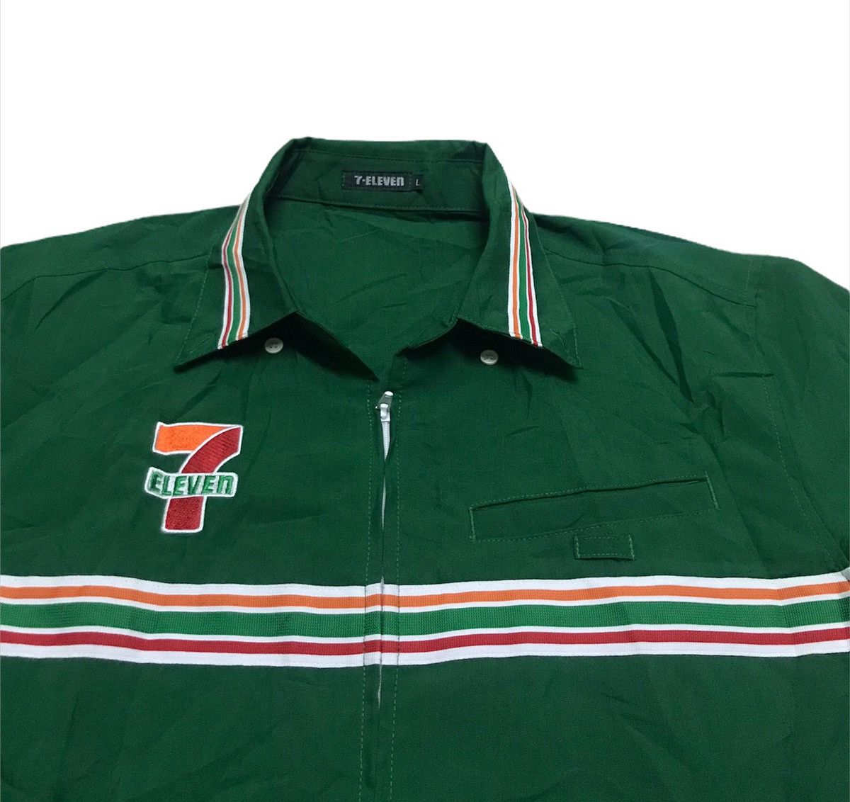 Japanese Brand × Uniform Wares × Vintage 7 eleven uniform zipper shirts Size US L / EU 52-54 / 3 - 3 Thumbnail