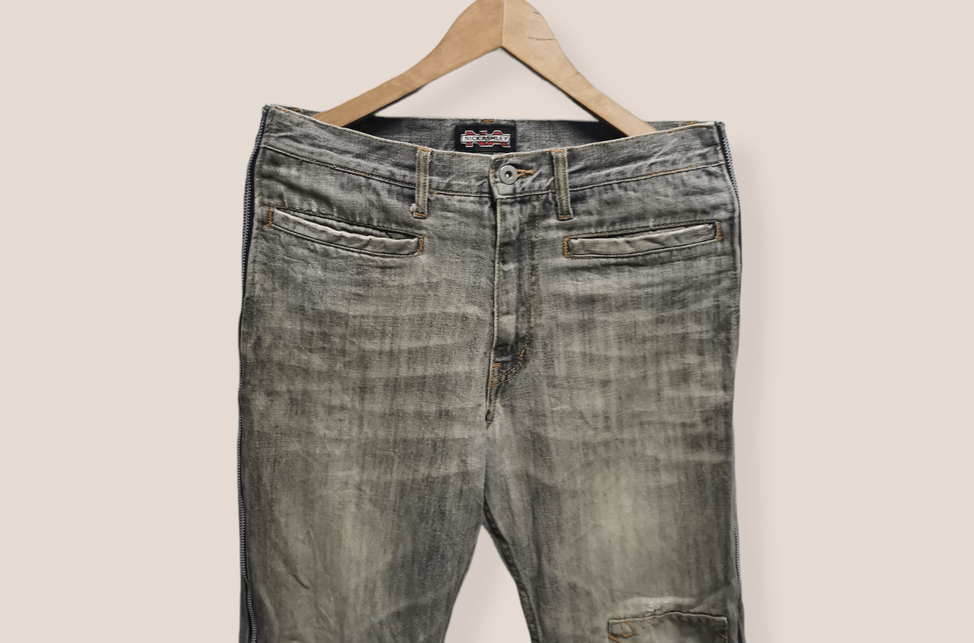 Other Vintage Nick Ashley Side Zipper Distressed Denim Size US 31 - 3 Thumbnail