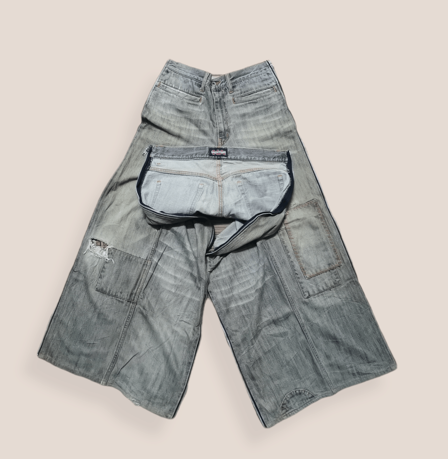 Other Vintage Nick Ashley Side Zipper Distressed Denim Size US 31 - 11 Thumbnail