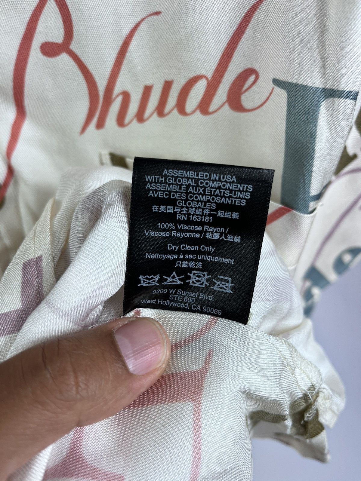 Rhude RHUDE LOGO PRINT VISCOSE SHORT SLEEVE SHIRT Size US S / EU 44-46 / 1 - 8 Thumbnail