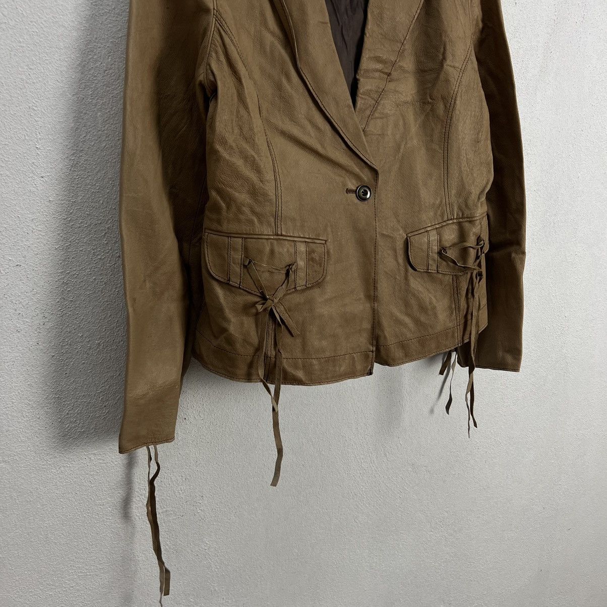 Japanese Brand VINTAGE UNA CLASSE RIDER BIKER PARACHUTE LEATHER JACKET Size US M / EU 48-50 / 2 - 4 Thumbnail