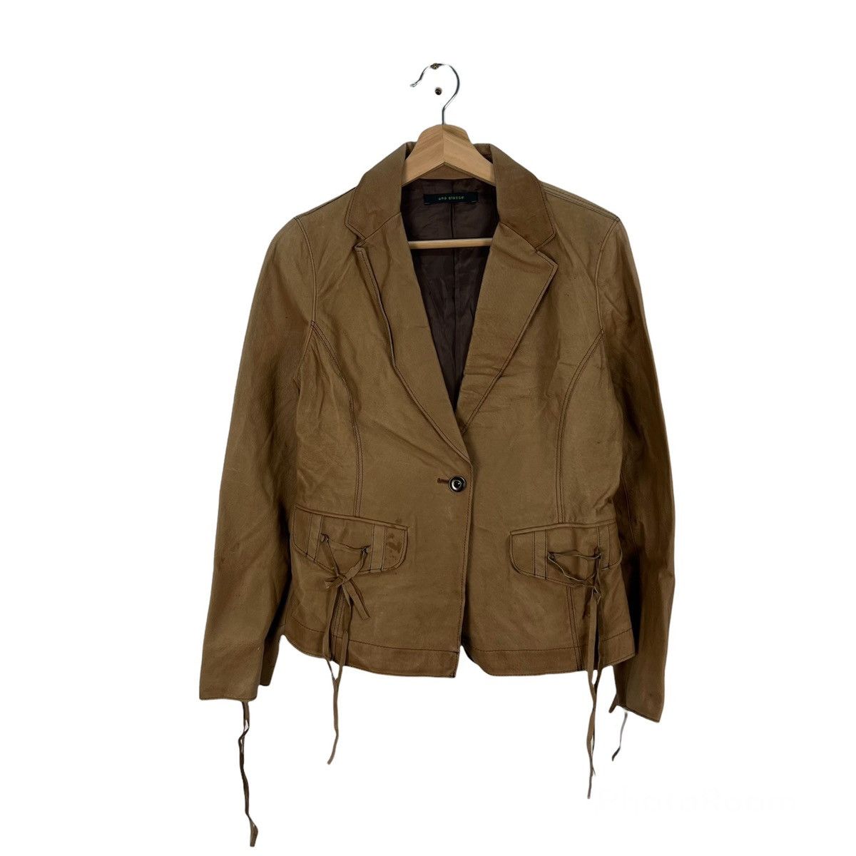 Japanese Brand VINTAGE UNA CLASSE RIDER BIKER PARACHUTE LEATHER JACKET Size US M / EU 48-50 / 2 - 1 Thumbnail