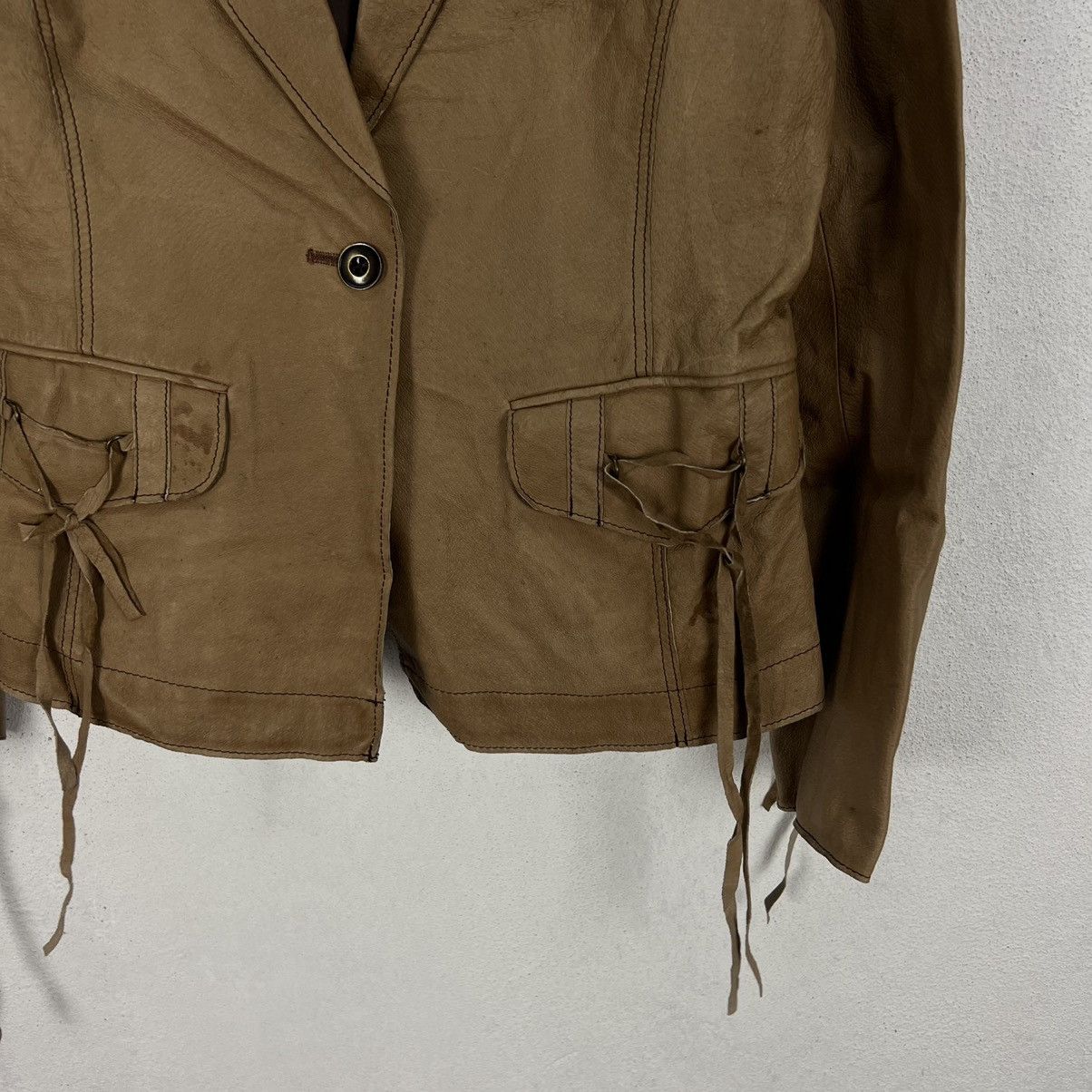 Japanese Brand VINTAGE UNA CLASSE RIDER BIKER PARACHUTE LEATHER JACKET Size US M / EU 48-50 / 2 - 5 Thumbnail
