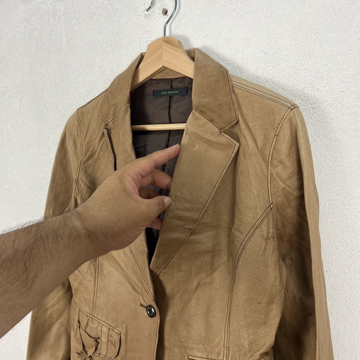 Japanese Brand VINTAGE UNA CLASSE RIDER BIKER PARACHUTE LEATHER JACKET Size US M / EU 48-50 / 2 - 8 Thumbnail