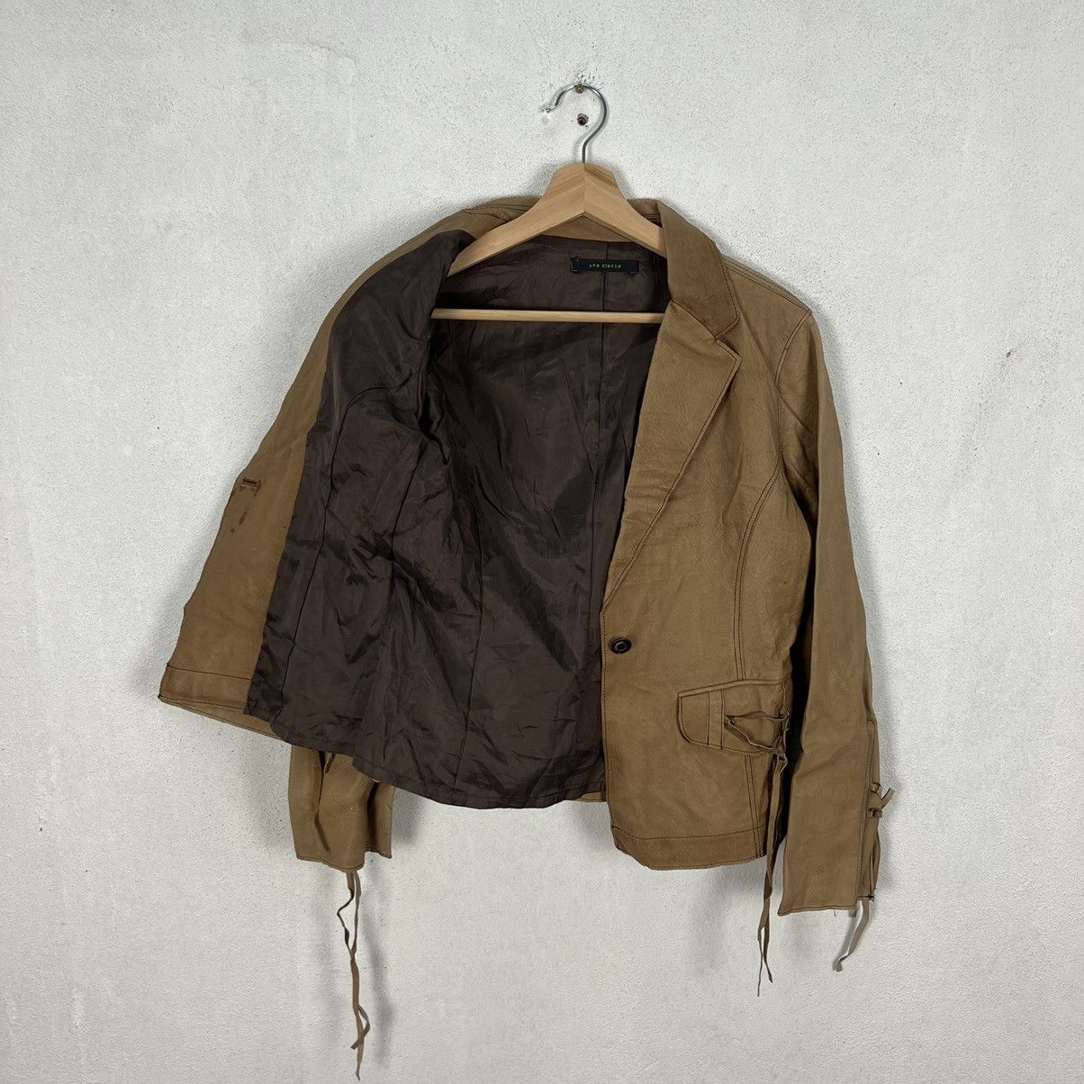 Japanese Brand VINTAGE UNA CLASSE RIDER BIKER PARACHUTE LEATHER JACKET Size US M / EU 48-50 / 2 - 11 Thumbnail