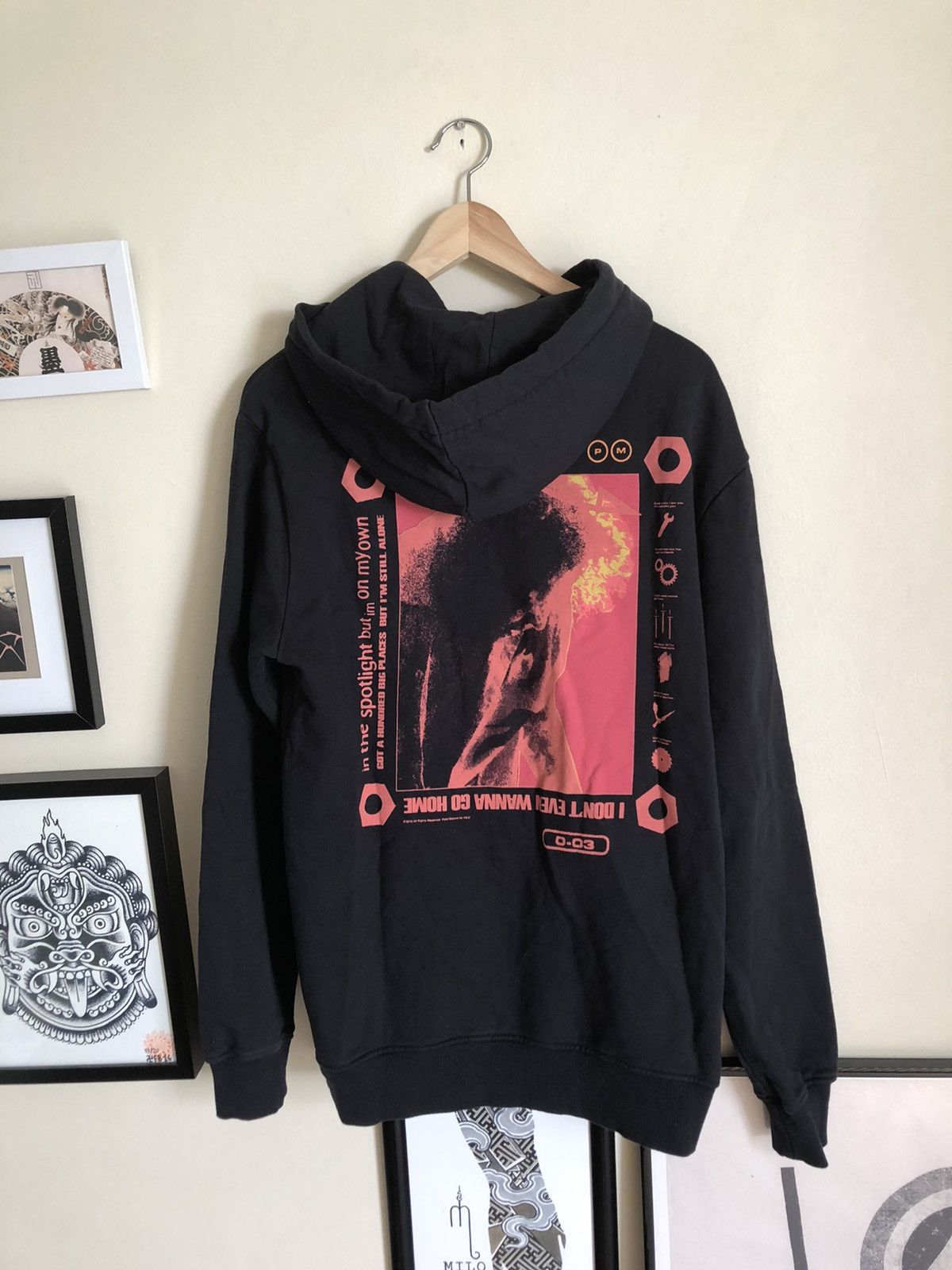 image of Post Malone X H&m Posty Co. Tour Hoodie in Black, Men's (Size Small)