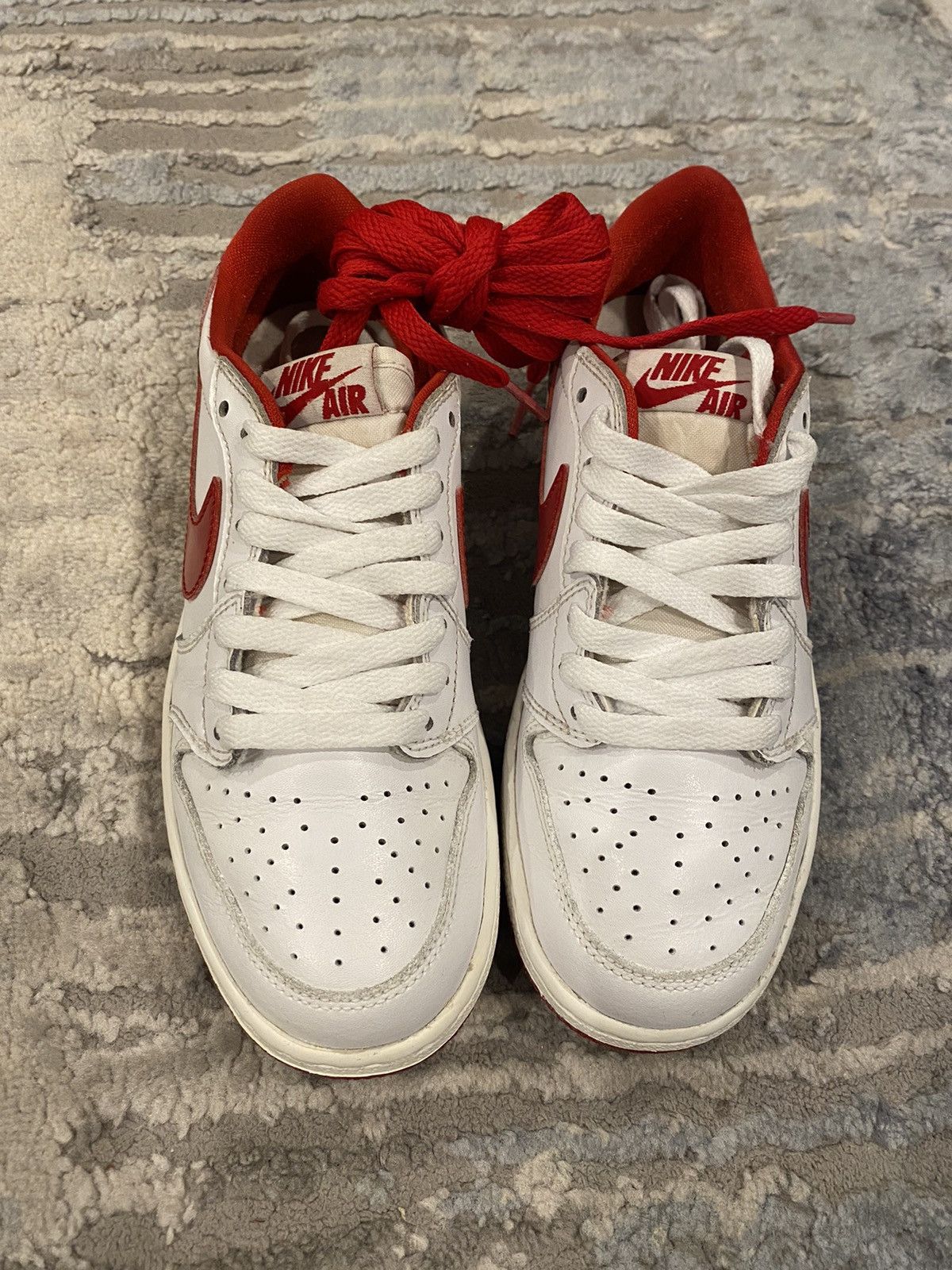 Nike Air Jordan 1 Retro Low BG White Varsity Red Size US 5.5 / IT 35.5 - 2 Thumbnail