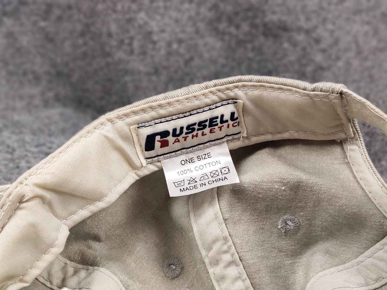 Russell Athletic Vintage 90's Russell Athletic Classic Logo unisex Beige Cap Size ONE SIZE - 9 Thumbnail