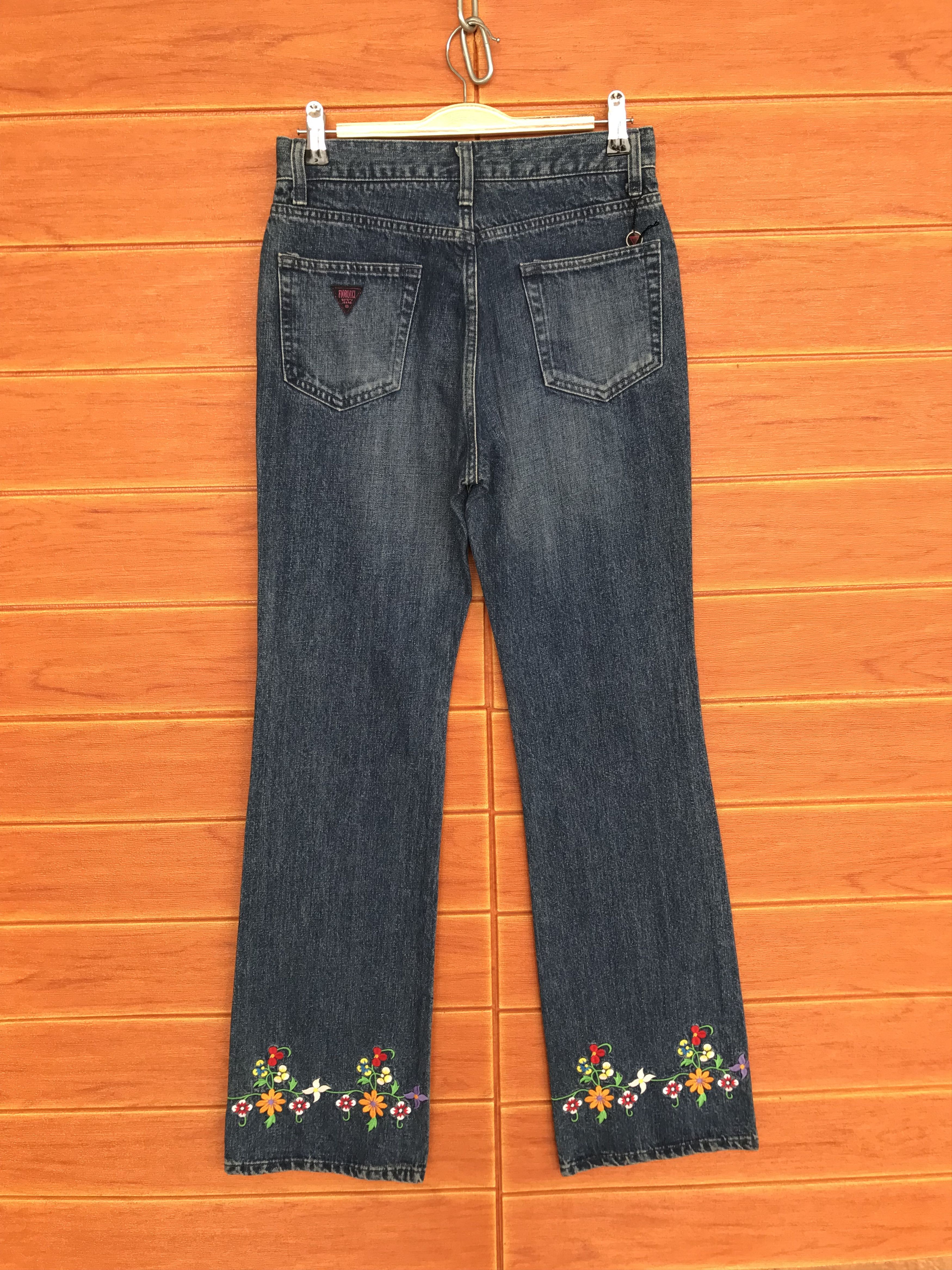 Fiorucci Flare Jeans Fiorucci Flower Embroidered Boot Cut Jeans Size US 27 - 10 Thumbnail