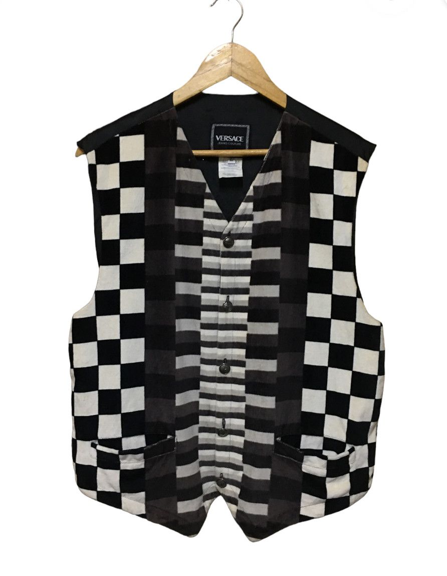 Versace × Vintage Luxury Vintage Versace Jeans Couture Vests Size US L / EU 52-54 / 3 - 1 Thumbnail