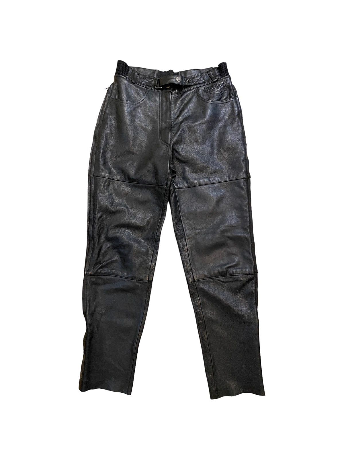 Vintage Harley Davidson Black Leather Pants Size Womens 38/10