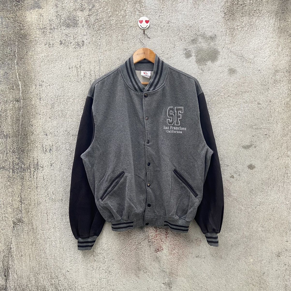 image of California Republic x Varsity Jacket San Francisco Califonia Varsity Jacket in Grey, Men's (Size XL