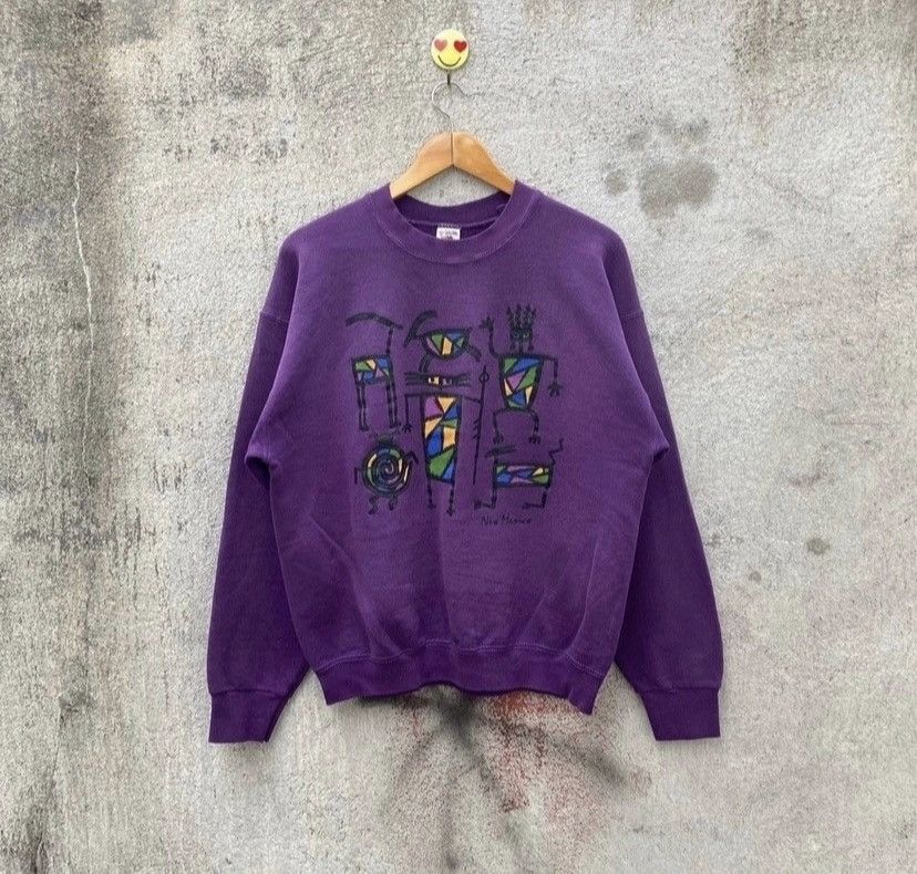 Fruit Of The Loom Vintage 90s new mexico sweatshirt pullover Size US XL / EU 56 / 4 - 1 Thumbnail